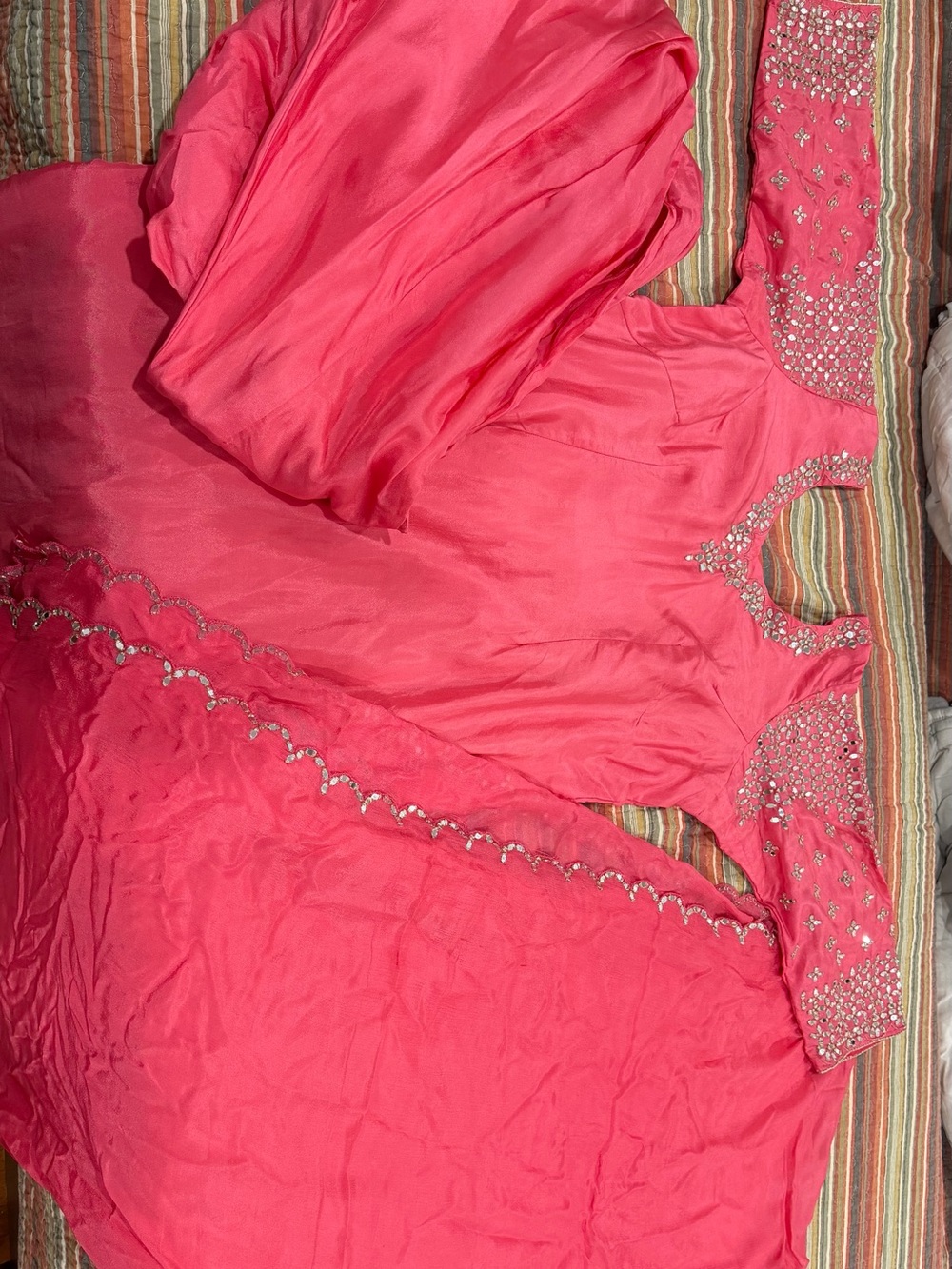 Pink Punjabi Salwar Kameez Suit with Embroidery & Dupatta
